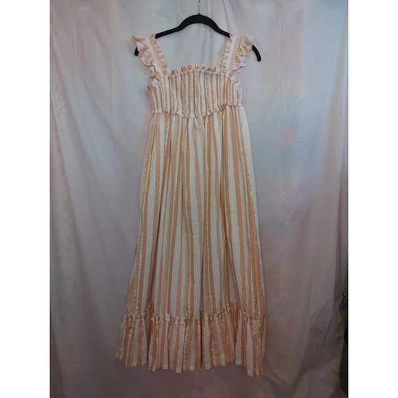 Haute Hippie Other - Haute Hippie Kids Style flutter‎ sleeve, tiered peasant Dress Maxi Lined Sz 12